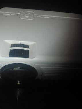Compact White Projector with Manual Focus Ring